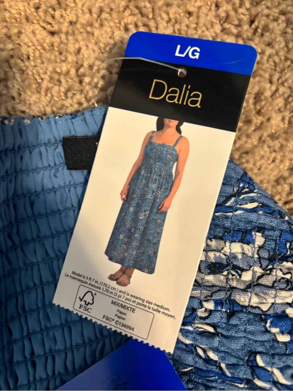Dalia Blue Floral Sundress with Square Neck